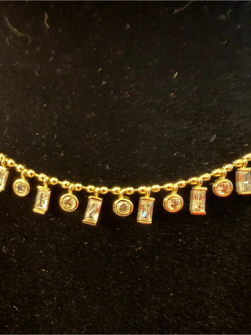 New! Gold-Plated 14k, with multi-cut CZ stones Necklace -Women's Jewelry